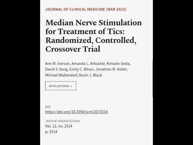 Median Nerve Stimulation for Treatment of Tics: Randomized, Controlled, Crossover Tri... | RTCL.TV