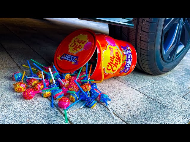 Crushing Crunchy & Soft Things by Car! - EXPERIMENT: LOLLIPOPS vs CAR vs FOOD vs TOYS