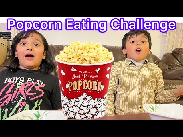 Popcorn Eating Challenge - Jannat & Muhammad (Funny Vlog)