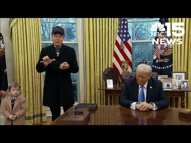 Elon Musk joins President Donald Trump as he signs executive orders in the Oval Office - WPMI NBC 15