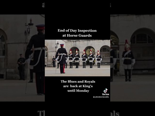 End of Day Inspection as the Blues and Royals return to Horse Guards. 21.07.2023.