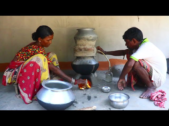 Jaggery Wine Making with Amazing Fire Set | Unbelievable Secrects Wine Fire |