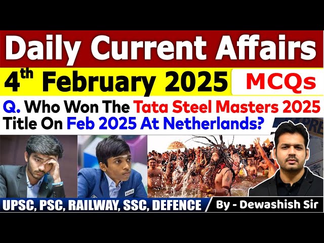 4th February 2025 | Daily Current Affairs | February Daily Current Affair | Current affair 2025 #mcq