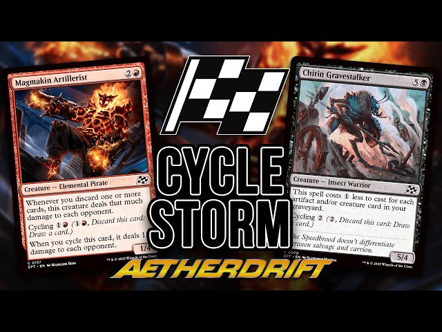 AETHERDRIFT EVOLVES CYCLE STORM! Magmakin Artillerist + Chitin Gravestalker | Pauper Magic MTG DFT