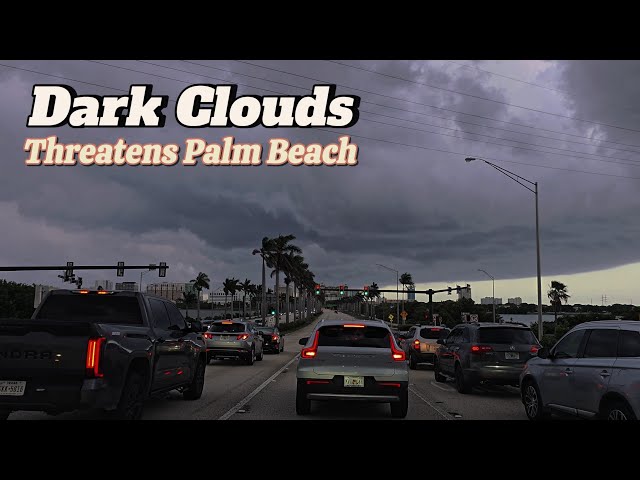 Scenic Drive along North Flagler: West Palm Beach Under Dark Clouds