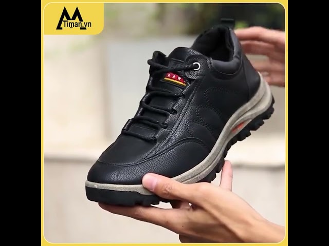 Giày thể thao nam sneaker chất liệu da màu đen đế cao cao cấp độn đế đẹp bảo hành 1 năm TA07 TIMAN