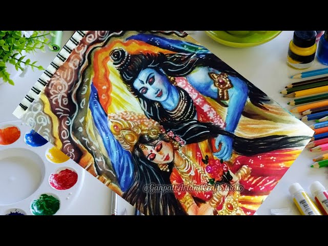 Shiv Parvati Drawing | Easy Shiv Parvati Drawing #drawing #mahashivratri