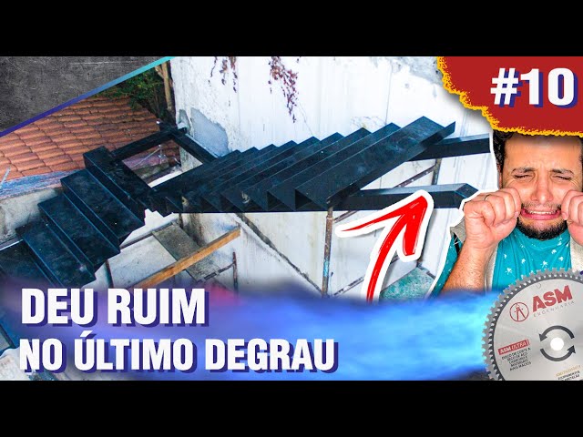 DEU RUIM NO ÚLTIMO DEGRAU DA ESCADA DE AÇO DA CASA DE ISOPOR, E AGORA? - DIÁRIO DE OBRA #10