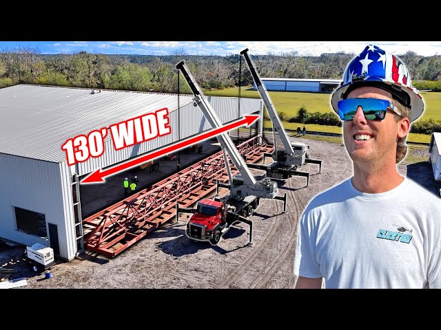 Airport Dream House Ep.5 - 38,000lb Hydraulic Hanger Door, Concrete Column Pours