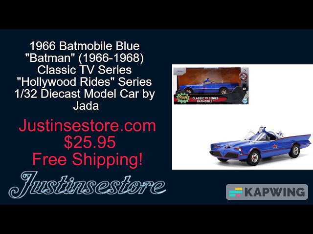 1966 Batmobile Blue "Batman" (1966-1968) Classic TV Series Hollywood Rides Series 1/32 Diecast Model