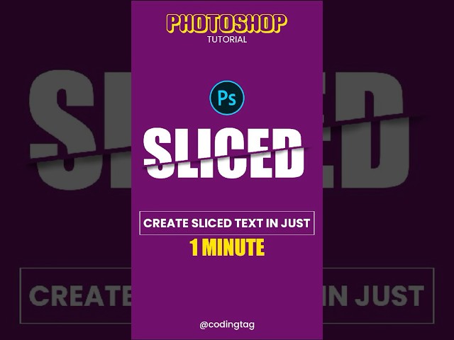 Create Sliced Text in Photoshop in Just 1 Minute #texteffect #quicktutorial #shortvideo