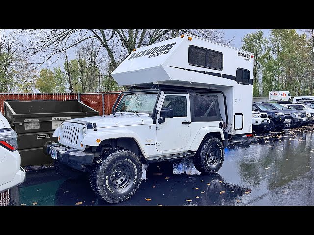 Hard Side Truck Camper on a 2 Door Jeep Wrangler at Lolo Overland Event