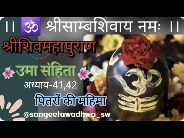 श्रीशिवमहापुराण कथा | Shivmahapuran | उमा संहिता | अध्याय-41,42 |पितरों की महिमा वर्णन | Shivpuran