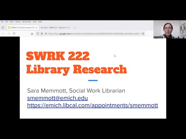 Social Work 222 Library Research