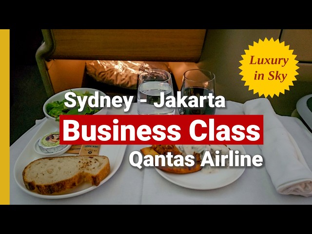 [4k] Sydney to Jakarta Qantas business class 2024 | Qantas business class | Qantas Business Suite