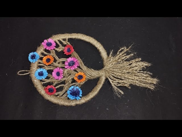 jute home decor 🌼 wall hanging out of jute 🌼 #jute_craft_ideas_easy #jutecraftideas 🌼