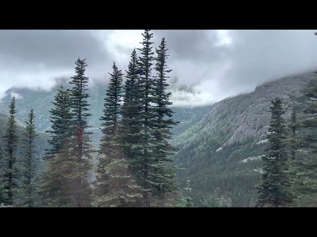 Train ride through the mountains of Skagway, Alaska August 2022