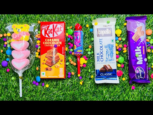 Satisfying video Asmr lollipops candy and chocolate gummy candy unboxing video Asmr .