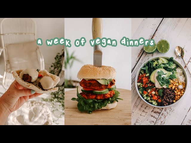 a week of DELICIOUS vegan dinner ideas 🍔 🥦 🍝