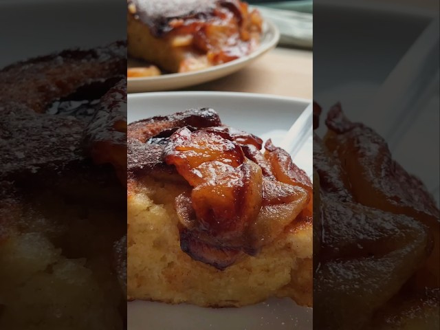 Easiest fluffy apple pancake cake for breakfast recipe. #shorts