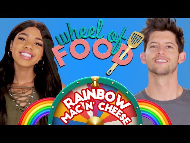 RAINBOW MAC N CHEESE CHALLENGE?! Wheel of Food w/ Teala Dunn & Hunter March