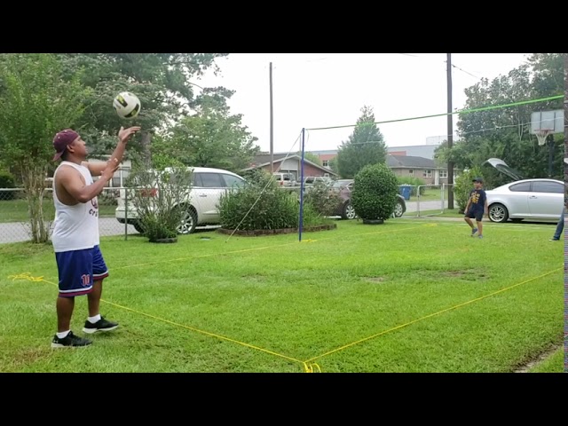 Bryce's First "Doubles" Grass Volleyball Game