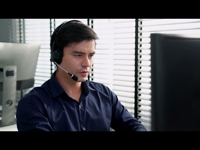 Young Male Call Center Agent Working in the Office stock videos