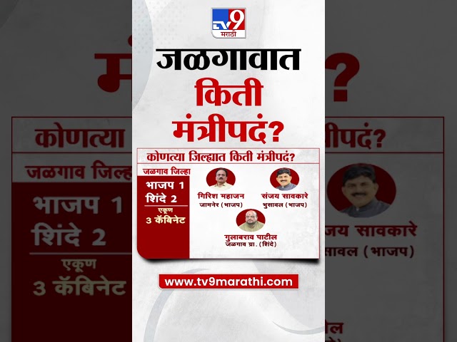 Jalgaon मध्ये किती मंत्रीपद ? पहा ग्राफिक्सच्या माध्यमातून | Maharashtra Politics | tv9 marathi