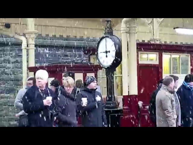 Awaiting the Flying Scotsman at Bury