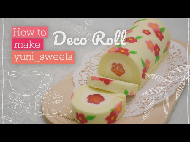 How to make floral design Roll cake! | yunisweets Deco Roll