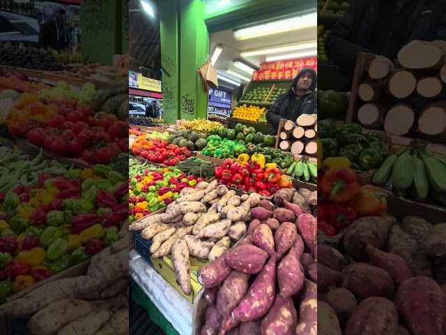 Food Shopping in Brixton Market.