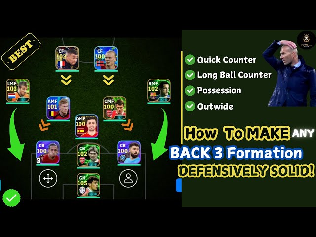 How to Make ANY Back 3 Formation DEFENSIVELY UNBREAKABLE! 🔒⚽ | eFootball Mobile 2025