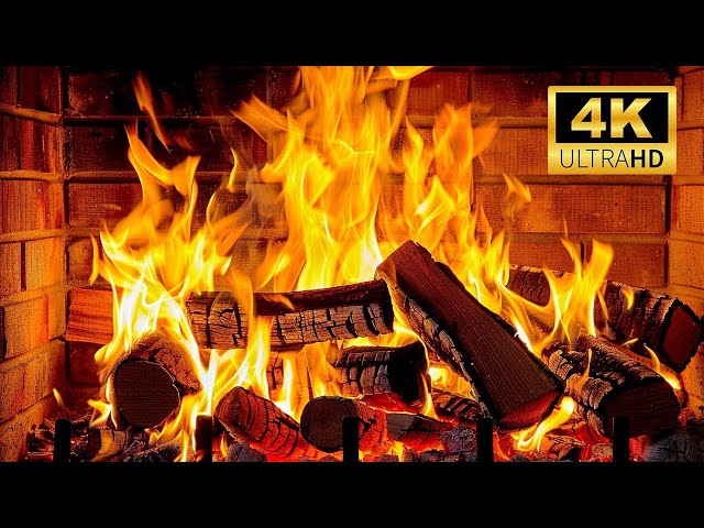 🔥 Fireplace 4K with Crackling Fire Sounds. Cozy Fireplace Burning for TV UHD Relaxing Fire Ambience1