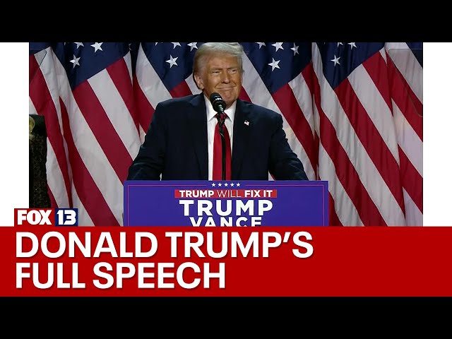 Donald J. Trump's full speech declaring victory on Election Night 2024