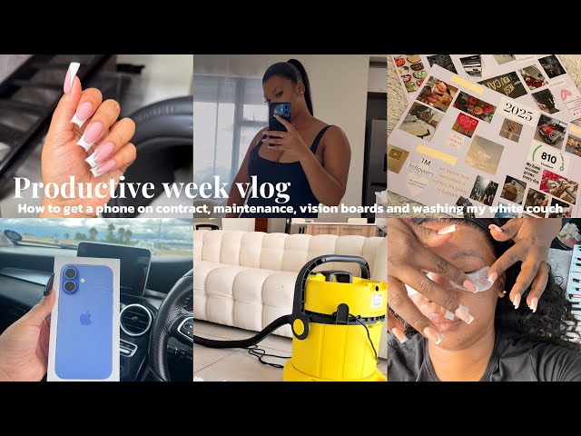 #vlog | HOW TO GET IPHONE ON CONTRACT, MAINTENANCE, WASHING MY WHITE COUCH + VISIONBOARDS #2025