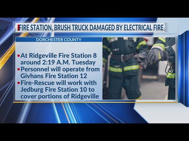 Fire station, brush truck damaged by electrical fire