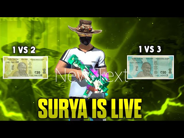 1V2 KOTTU 20 AND 1V3 KOTTU 50 PATTU| #telugu #free Fire SURYA TELUGU GAMING|LIVE NOW 😍