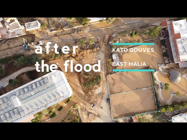 After the flood at Kato Gouves and Malia (10 Nov 2020).Crete Greece Floods