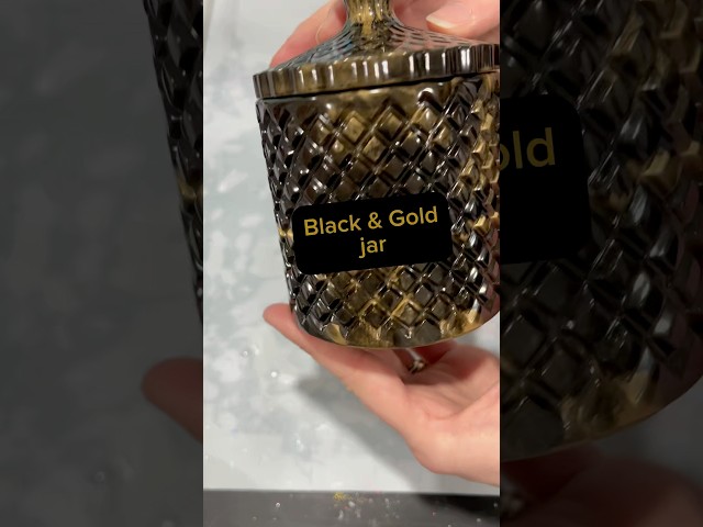 Elegant Black & Gold jar   #handmade #resinart #art #resin #hobby #craft #epoxy #smallbusiness