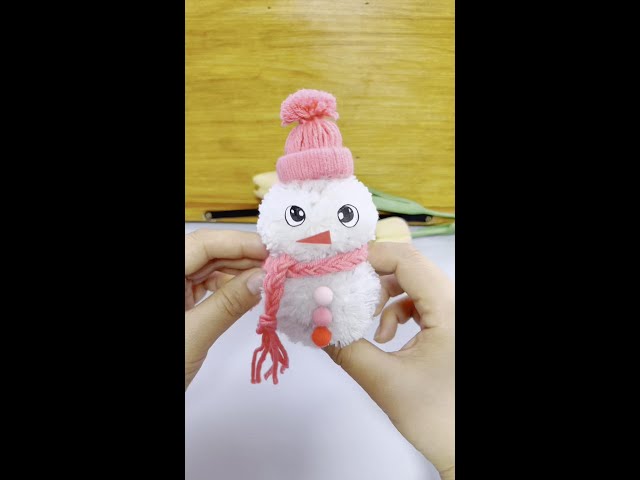 Wool ball, around and around, into a little snowman!# Let's make a fluffy snowman together# Parent-