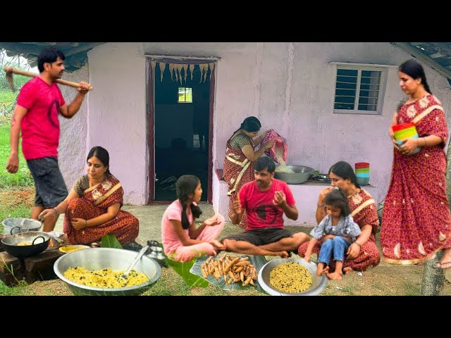 Village Style Kharapuri With Bonda|Karapuri Recipe|Green Chilli Bonda Recipe|Family Traditional Life