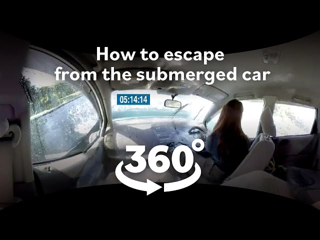 360-degree video! Escaping the submerged car [How to]