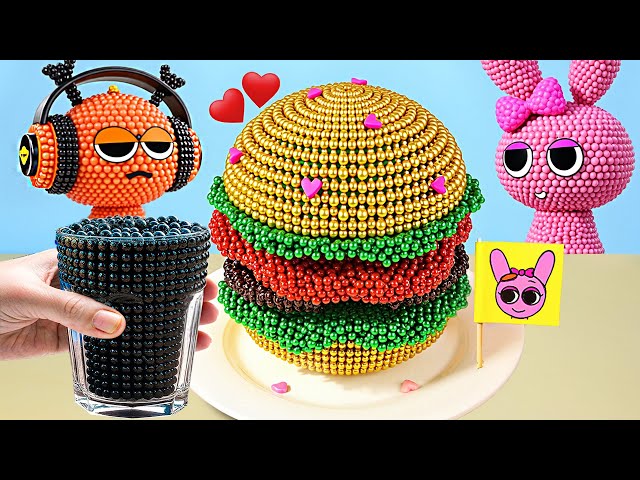 Romantic Valentine Hamburger Recipe for Pinki 🍔 Funny & Satisfying Magnet Cooking Video