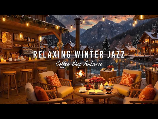 Cozy Winter Porch Ambience with Smooth Jazz Instrumental Music ⛄ Relaxing Jazz Music for Work, Study