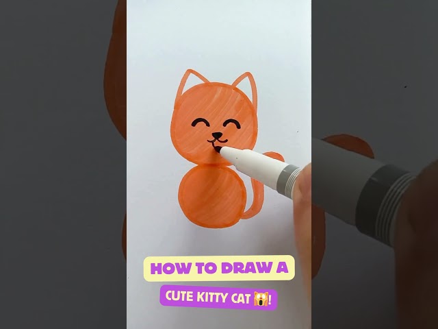 How to Draw a Cute Kitty Cat🐈#papercraft #DIY #ideas #viralreels #tutorial #activities #art