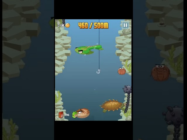 Fishing Ninja -- Dinosaur Island: 500m [Good Dodging]