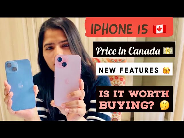 Lets Shop iPhone 15 Pink 💗- 1st day 🇨🇦 Comparing with iPhone 14 🤔 #canadavlogs #iphone15