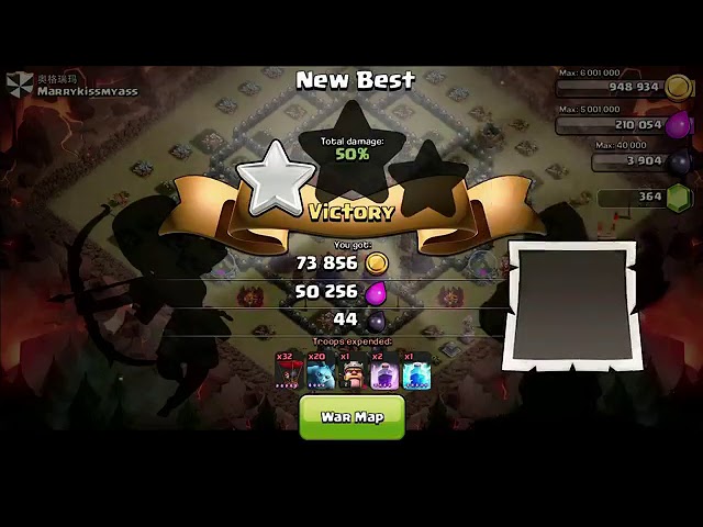 Clash of Clan Th8 vs Th10 amazing attack!!! Must watch