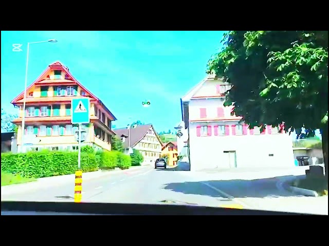 Driving through beautiful mountains in Switzerland