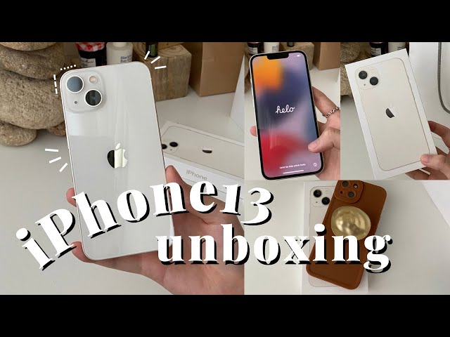 aesthetic iPhone 13 unboxing 2022 (starlight) @Apple